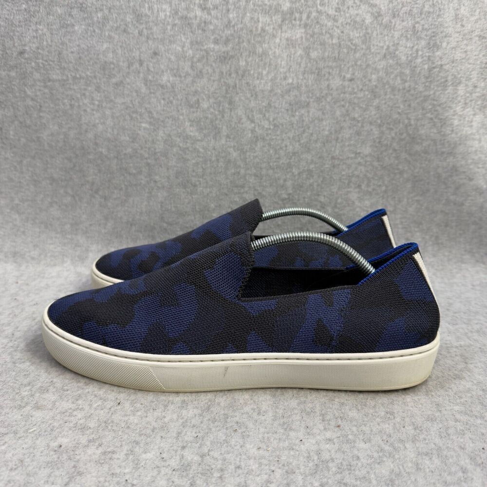 Rothys Shoes Womens Size 10.5 Blue Camo Slip On The Original Sneaker Casual Knit
